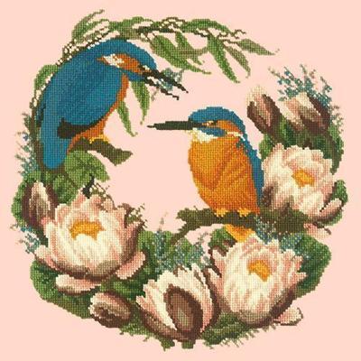 Water Lilies Needlepoint Kit Kits Elizabeth Bradley Design Salmon Pink 
