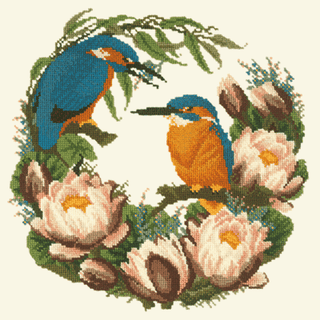 Water Lilies Needlepoint Kit Kits Elizabeth Bradley Design Winter White 
