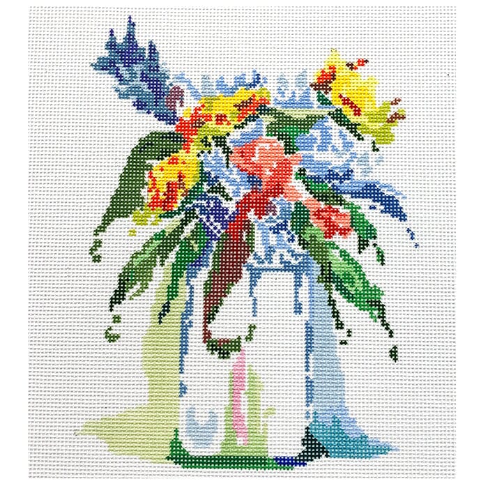 Watercolor Floral 1 Painted Canvas Anne Fisher Needlepoint LLC  - 1