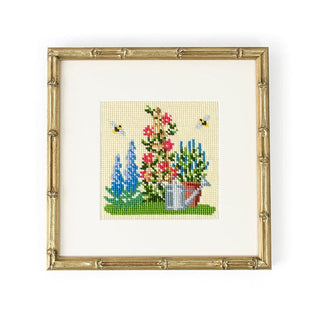 Watering Can & Trellis Mini Needlepoint Kit Kits Elizabeth Bradley Design 
