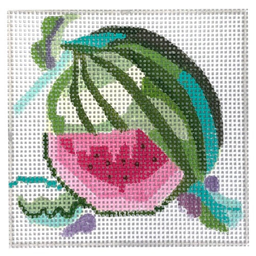 Watermelon Coaster Painted Canvas Jean Smith 
