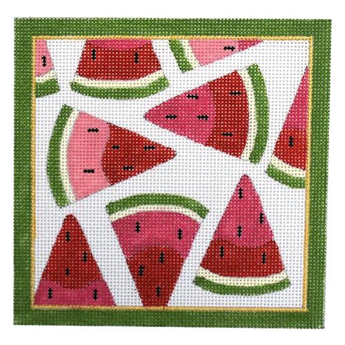 Watermelon Square Painted Canvas Raymond Crawford Designs 