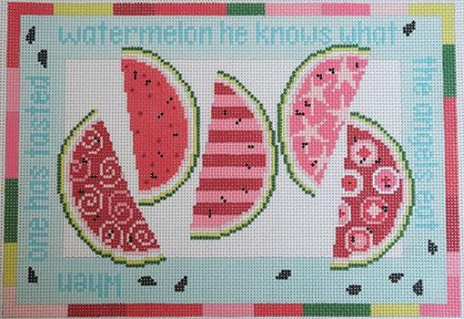 Watermelon Wedges Painted Canvas Pippin  - 1