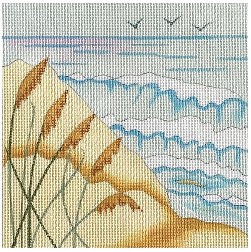 Wave Crest at the Beach Painted Canvas Julie Mar Needlepoint Designs 