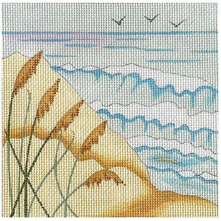 Wave Crest at the Beach Painted Canvas Julie Mar Needlepoint Designs 
