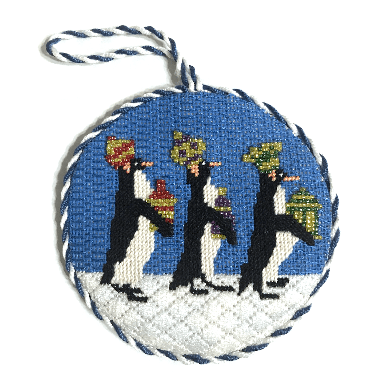 We Three Penguin Kings Painted Canvas Scott Church Creative  - 1