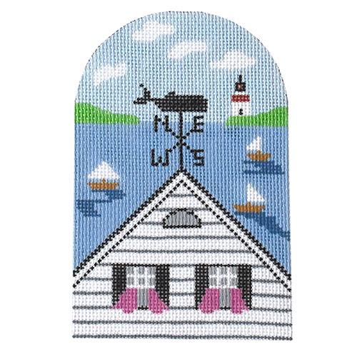 Weathervane Ornament Painted Canvas Silver Needle  - 1