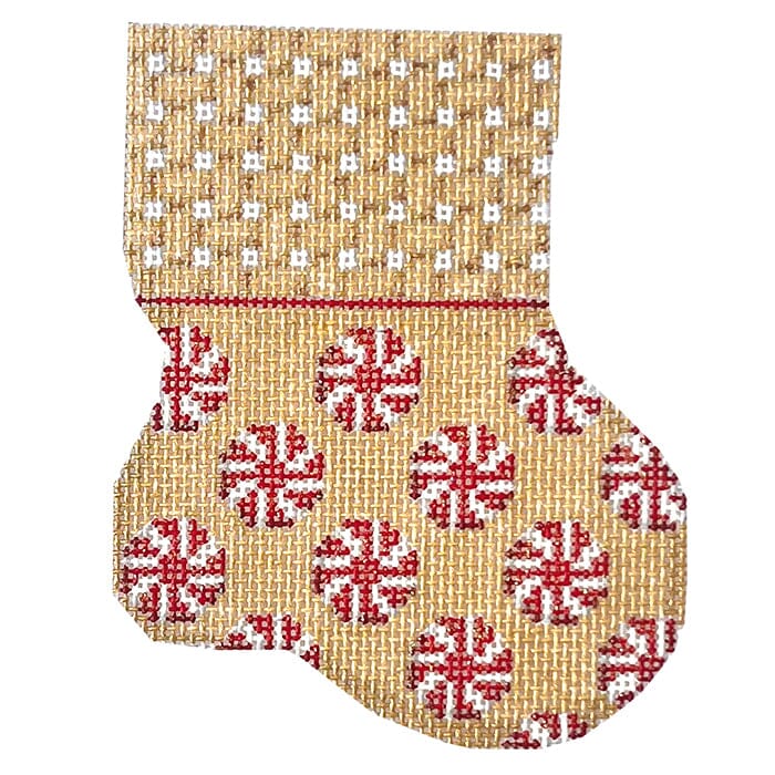 Weave Peppermint Mini Sock Painted Canvas Associated Talents  - 1