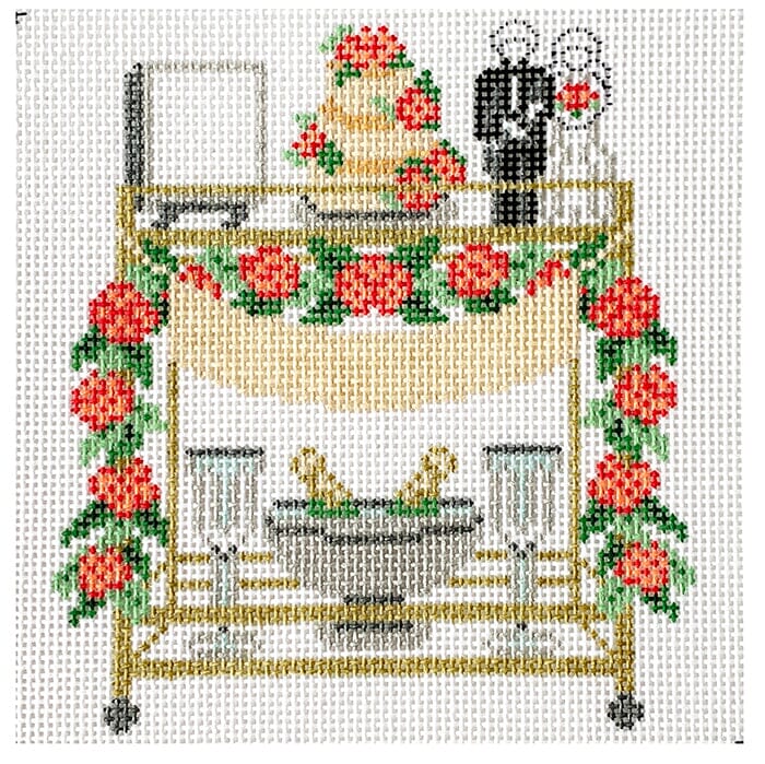 Wedding Bar Cart - Bride & Groom Painted Canvas Morgan Julia Designs 