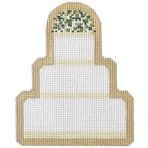 Wedding Cake - Alex 3-Tier on Champagne Painted Canvas The Plum Stitchery 