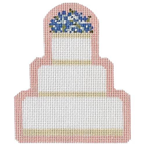 Wedding Cake - Jinny 3-Tier on Pink Painted Canvas The Plum Stitchery 