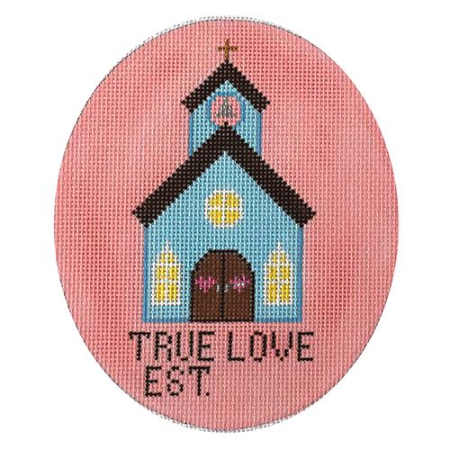 Wedding Chapel   True Love est. Date Painted Canvas The Meredith Collection 
