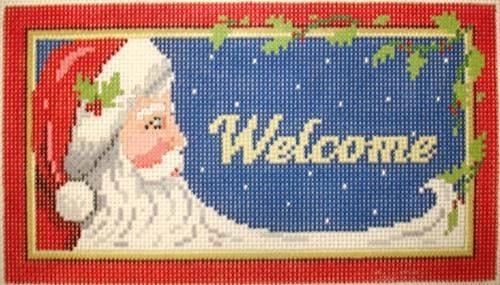 Welcome, Night Sky Santa Painted Canvas Susan Roberts Needlepoint Designs Inc. 