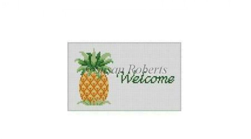 Welcome Pineapple Painted Canvas Susan Roberts Needlepoint Designs, Inc.  - 1