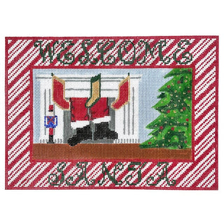 Welcome, Santa Painted Canvas Susan Battle Needlepoint 
