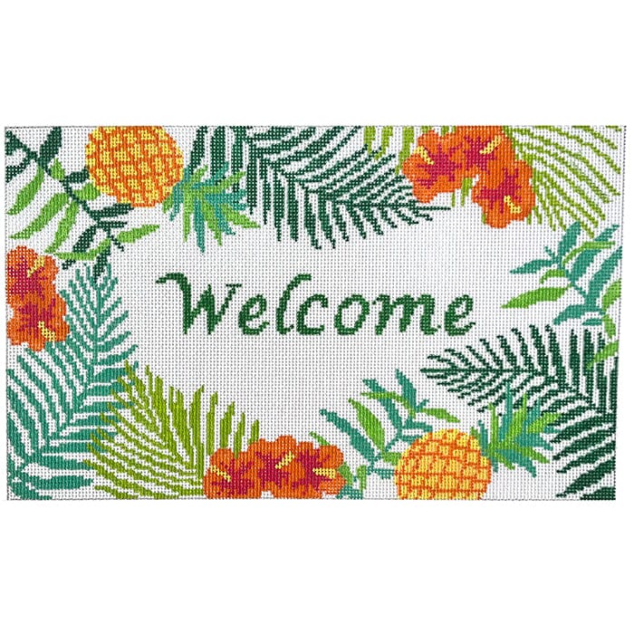 Welcome saying Painted Canvas CBK Needlepoint Collections 
