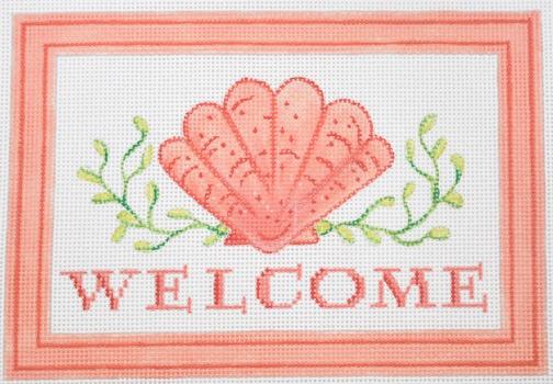 Welcome (Scallop) Painted Canvas Kate Dickerson Needlepoint Collections 