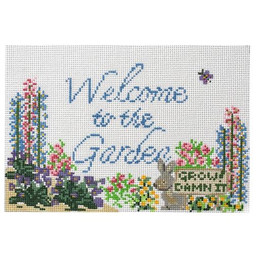 Welcome to the Garden / Grow Damn It Painted Canvas Tina Griffin Designs 