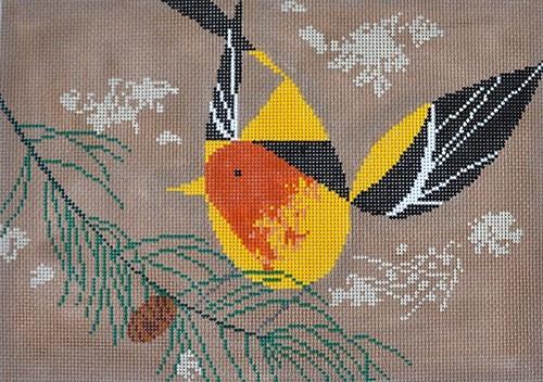 Western Tanager Painted Canvas Charley Harper 