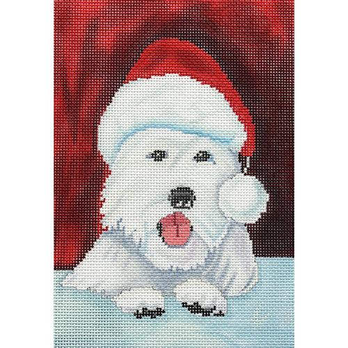 Westie Christmas Painted Canvas Scott Church Creative  - 1
