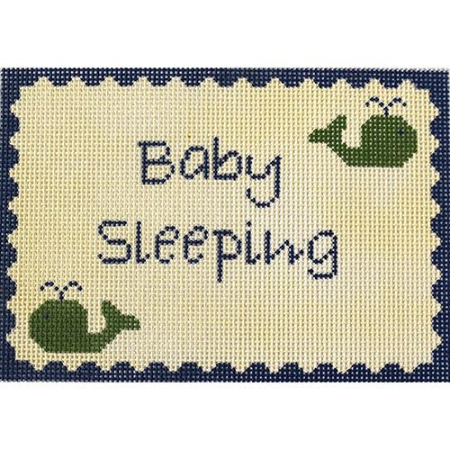 Whale Baby Sleeping   Blue and Green Painted Canvas J. Child Designs  - 1