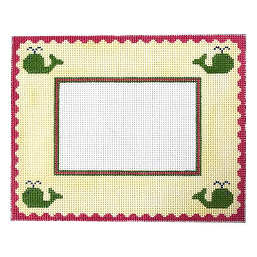 Whale Frame - Yellow & Pink Painted Canvas J. Child Designs 
