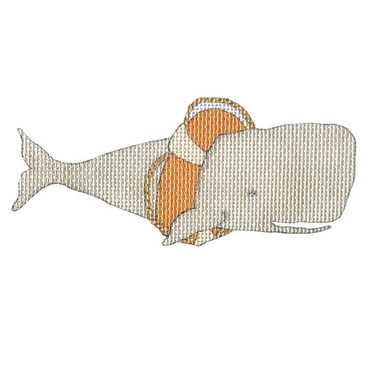 Whale with Life Vest TC Printed Canvas All About Stitching/The Collection Design 