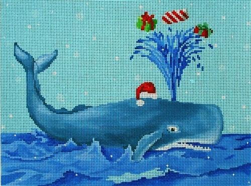 Whale with Presents Painted Canvas Scott Church Creative 