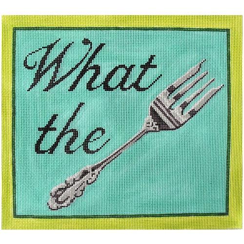 What the Fork Painted Canvas Labors of Love Needlepoint 