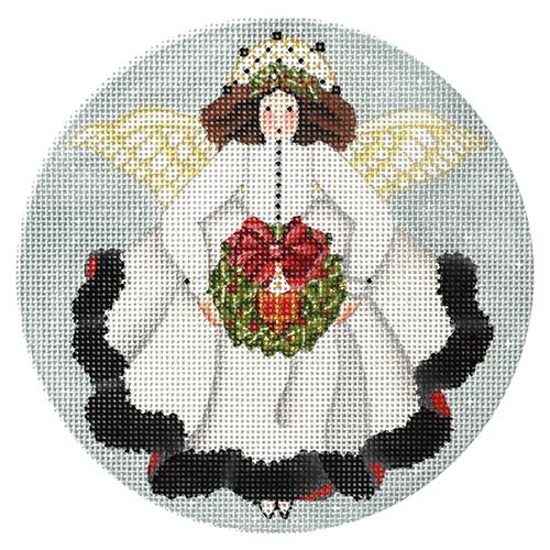 White Angel Ornament Painted Canvas Melissa Shirley Designs  - 1