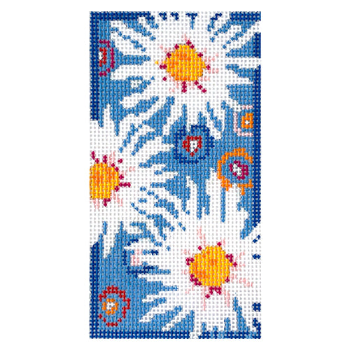 White Blooms Eyeglass Case Painted Canvas Pippin  - 1