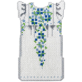 White & Blue Mini Oaxaca Dress Printed Canvas Needlepoint To Go 
