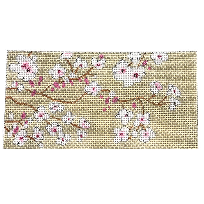 White Cherry Blossoms Clutch Insert Painted Canvas Colors of Praise  - 1