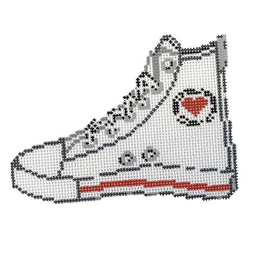 White Converse Sneaker Painted Canvas Audrey Wu Designs  - 1