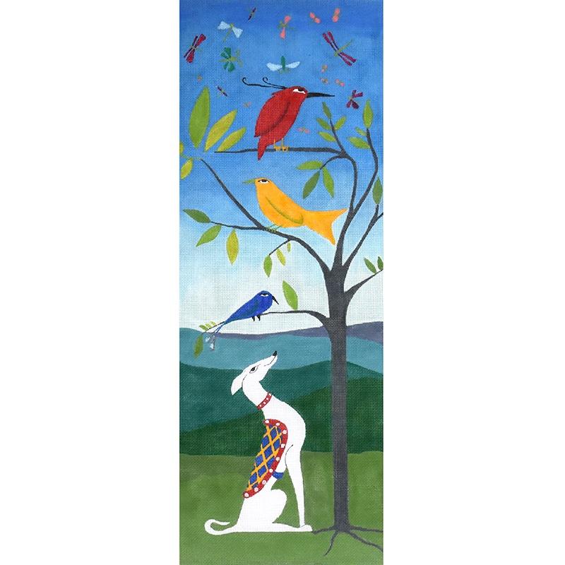 White Dog Painted Canvas Zecca  - 1