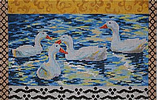 White Ducks Painted Canvas Colors of Praise 