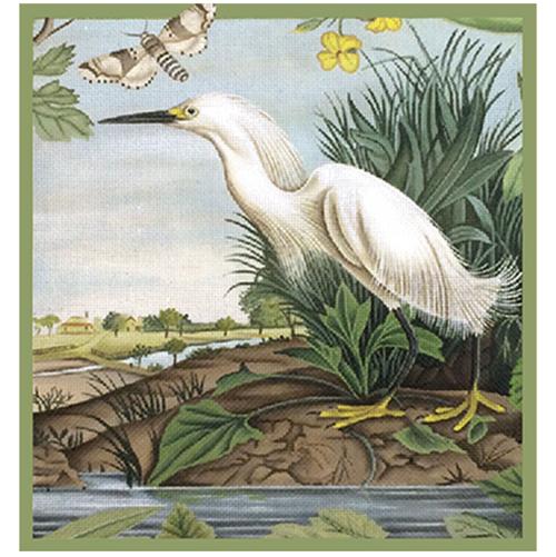 White Egret Painted Canvas Melissa Shirley Designs 