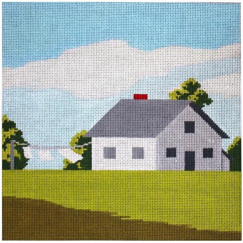 White House & Laundry Painted Canvas A Stitch in Time 