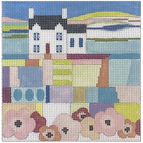 White House with Field Painted Canvas Colors of Praise 
