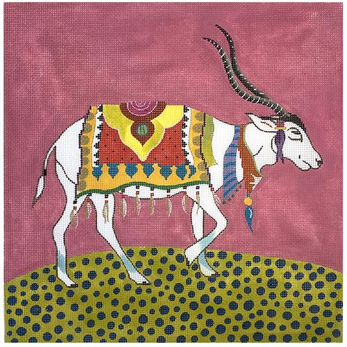 White Kudu Antelope Painted Canvas Colors of Praise  - 1