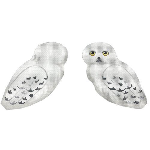 White Owl Double Sided Clip-On Painted Canvas Labors of Love Needlepoint 