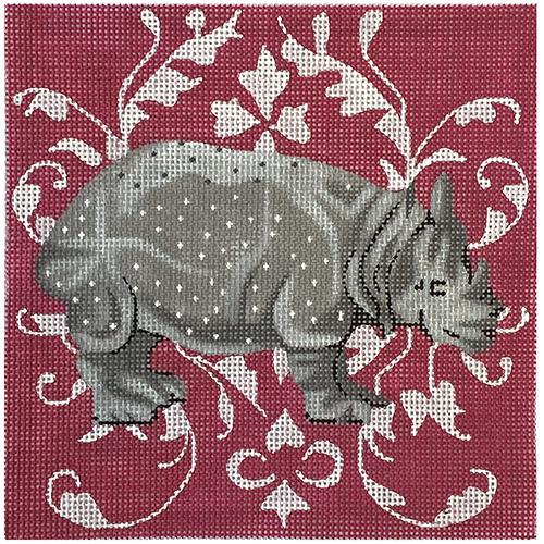 White Rhino Painted Canvas Colors of Praise  - 1