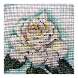 White Rose 9x9 Painted Canvas Associated Talents 
