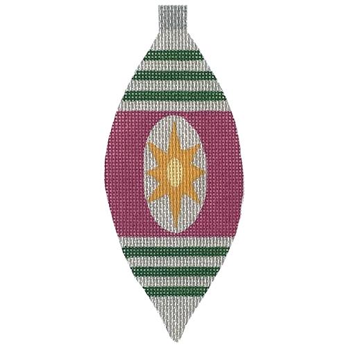 Wide Teardrop - Pink/Green Painted Canvas Pepperberry Designs 