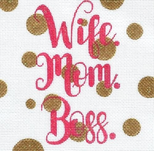 Wife. Mom. Boss. Painted Canvas A Poore Girl Paints  - 1