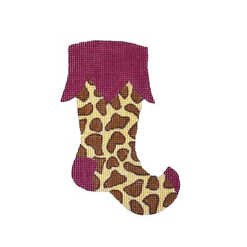 Wild Mini Stocking, Giraffe Painted Canvas Pepperberry Designs 