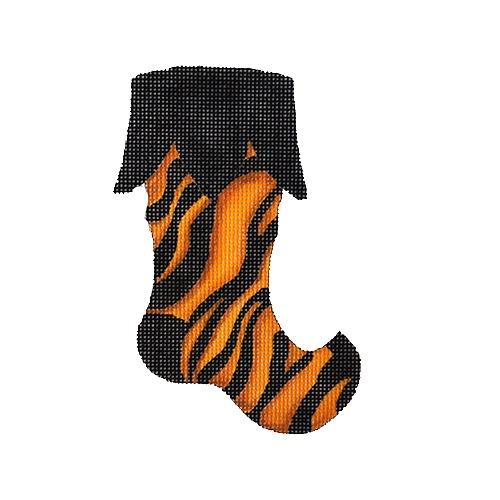 Wild Mini Stocking, Tiger Painted Canvas Pepperberry Designs  - 1