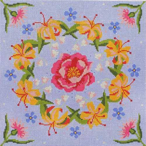 Wild Rose Painted Canvas Abigail Cecile 