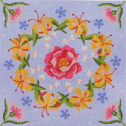 Wild Rose Painted Canvas Abigail Cecile  - 1