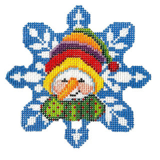 Willard the Snowman Painted Canvas NeedleDeeva 
